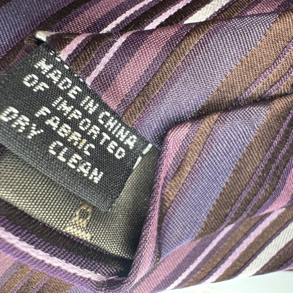 Calvin Klein Necktie Mens Purple Striped Silk Professional Business Accessory